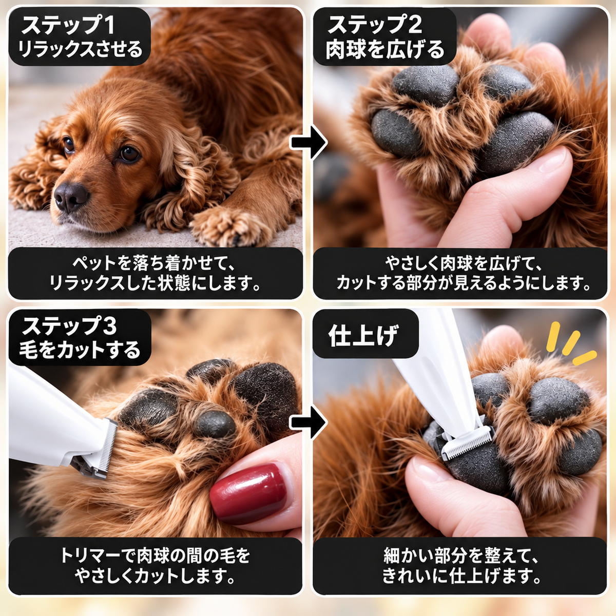 LEDライト付きペット用足裏トリマー｜18mm幅広刃・完全防水・LEDディスプレイ搭載